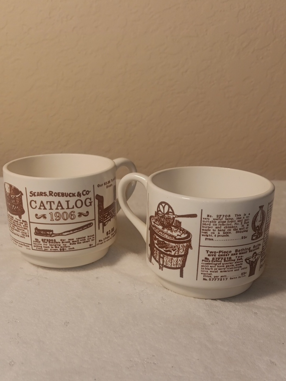 Set of 2 Vintage Sears, Roebuck & Co. 1906 Catalog Reproduction Mugs
